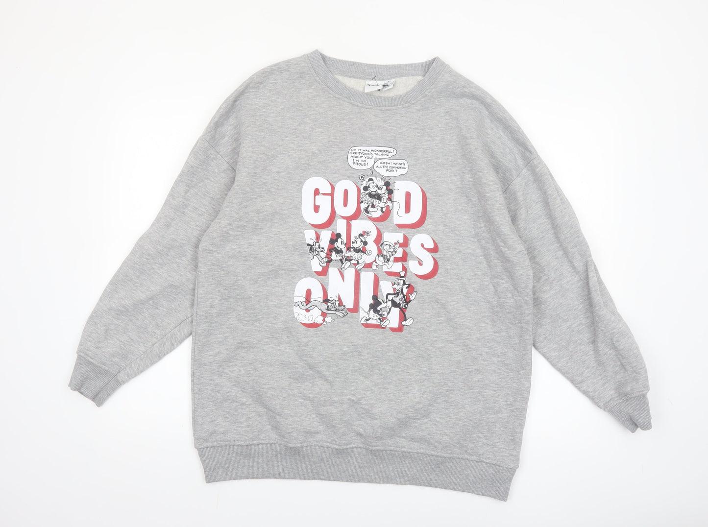 Disney Women Grey Mickey Mouse Graphic Sweatshirt XS
