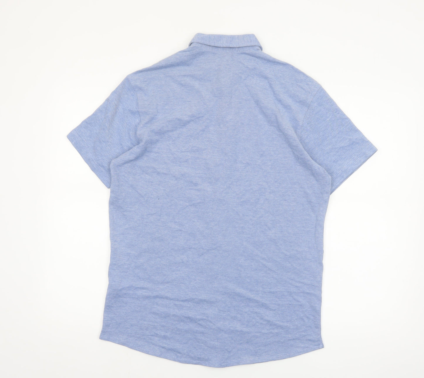 Jack & Jones Men's Blue Short Sleeve Regular Fit Button-Up Shirt Size S