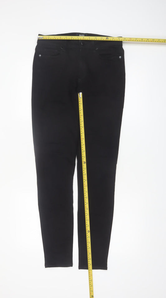 Paige Womens Black Skinny Jeans Size 29 Slim Fit Mid Rise
