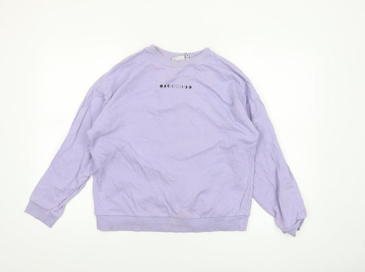 ASOS DESIGN Womens Lilac Cotton Moon Phase Sweatshirt UK 12