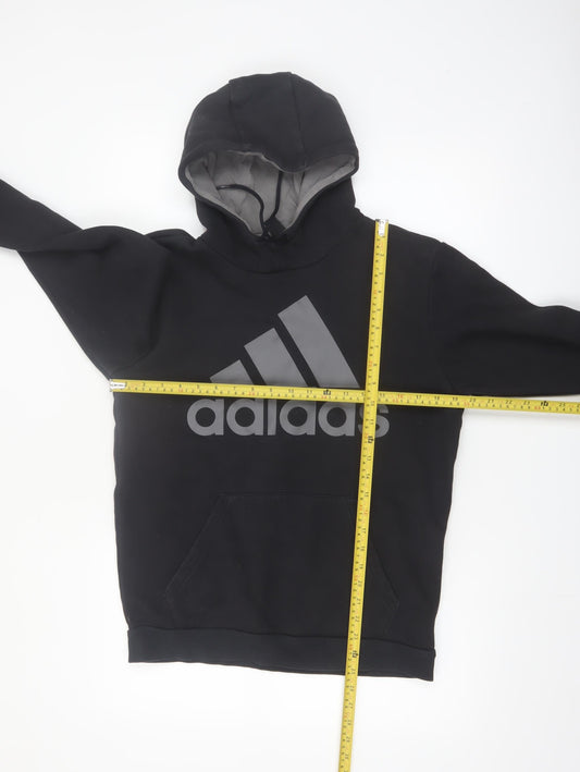 Adidas Men's Black Pullover Hoodie Size L Sports Fleece Sweatshirt