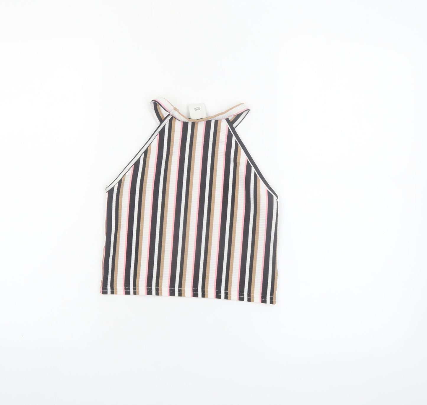 River Island Teens Multicoloured Striped Cropped Halter Tank Top 9/10yrs