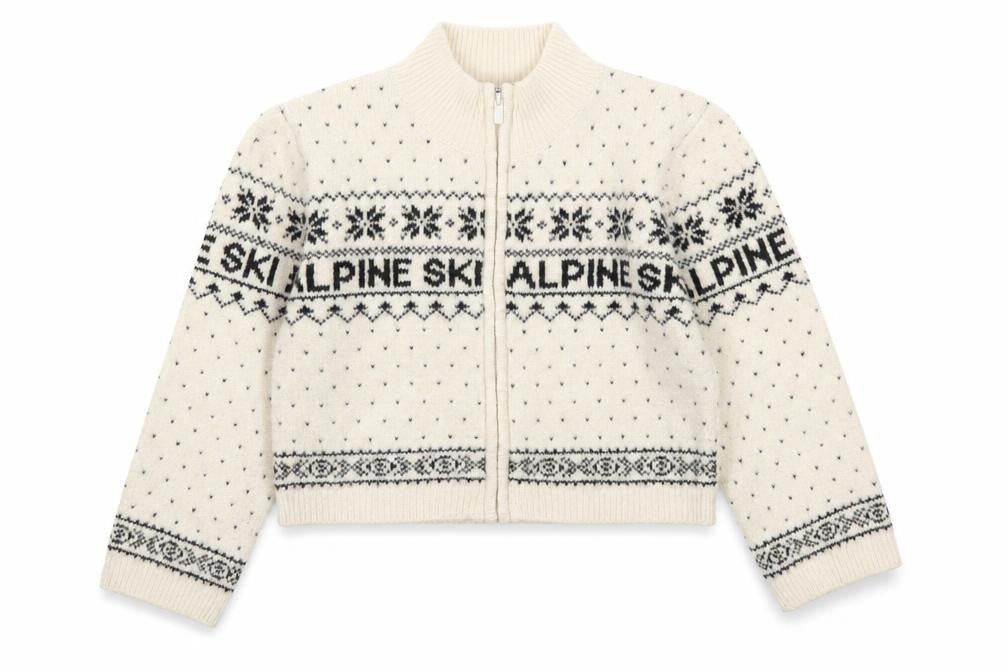 Primark Girls Cream Fair Isle Alpine Ski Full Zip Cardigan 10-11 Years