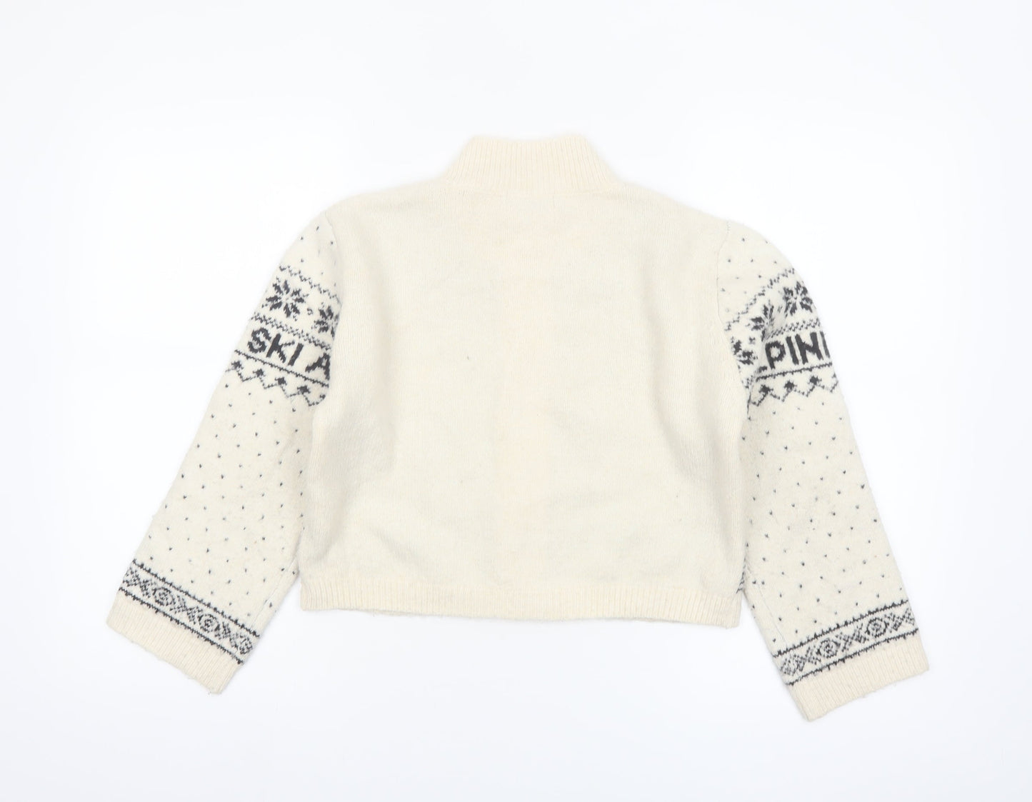 Primark Girls Cream Fair Isle Alpine Ski Full Zip Cardigan 10-11 Years