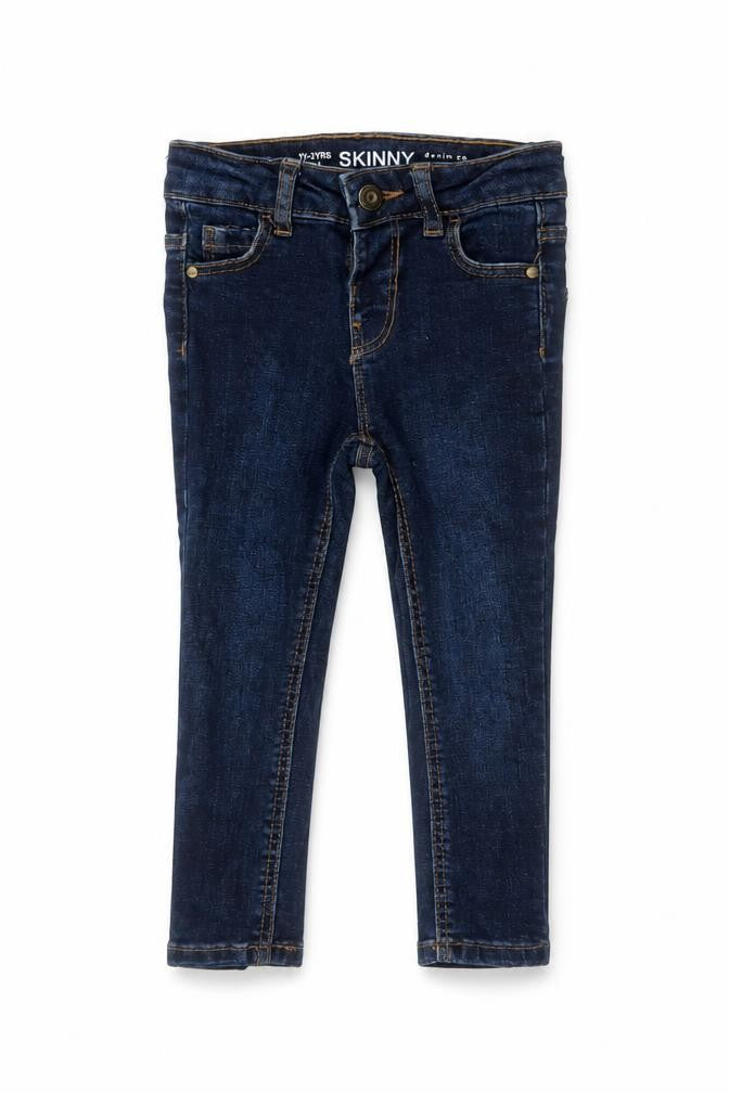 Front view of Denim Co boys’ blue skinny jeans 18-24 months cotton blend