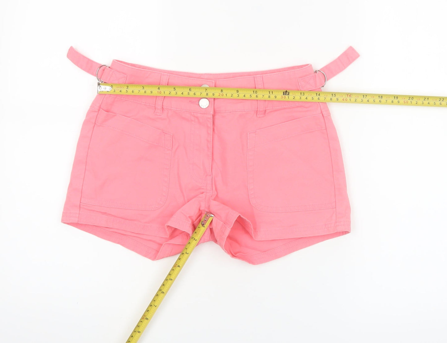 KIT Women's Pink Chino Shorts Size 8 Belted Summer Casual