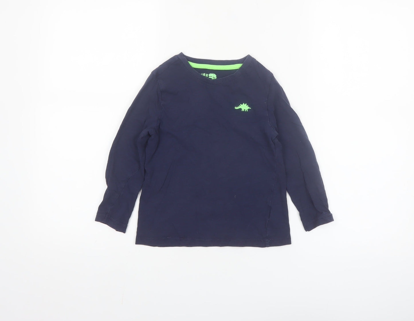 F&F Boys Blue Long Sleeve Dinosaur T-Shirt 5-6 Years Cotton