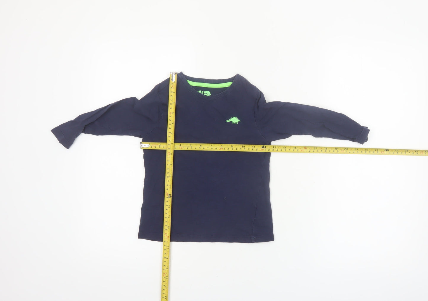 F&F Boys Blue Long Sleeve Dinosaur T-Shirt 5-6 Years Cotton