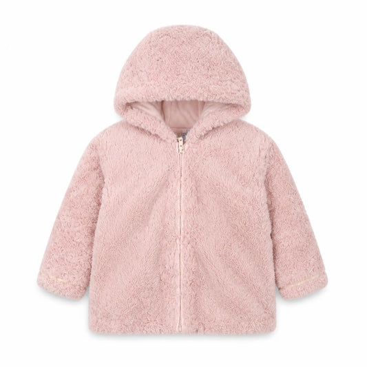 Jasper Conran Junior Pink Hooded Faux Fur Puffer Jacket 18-24 Months