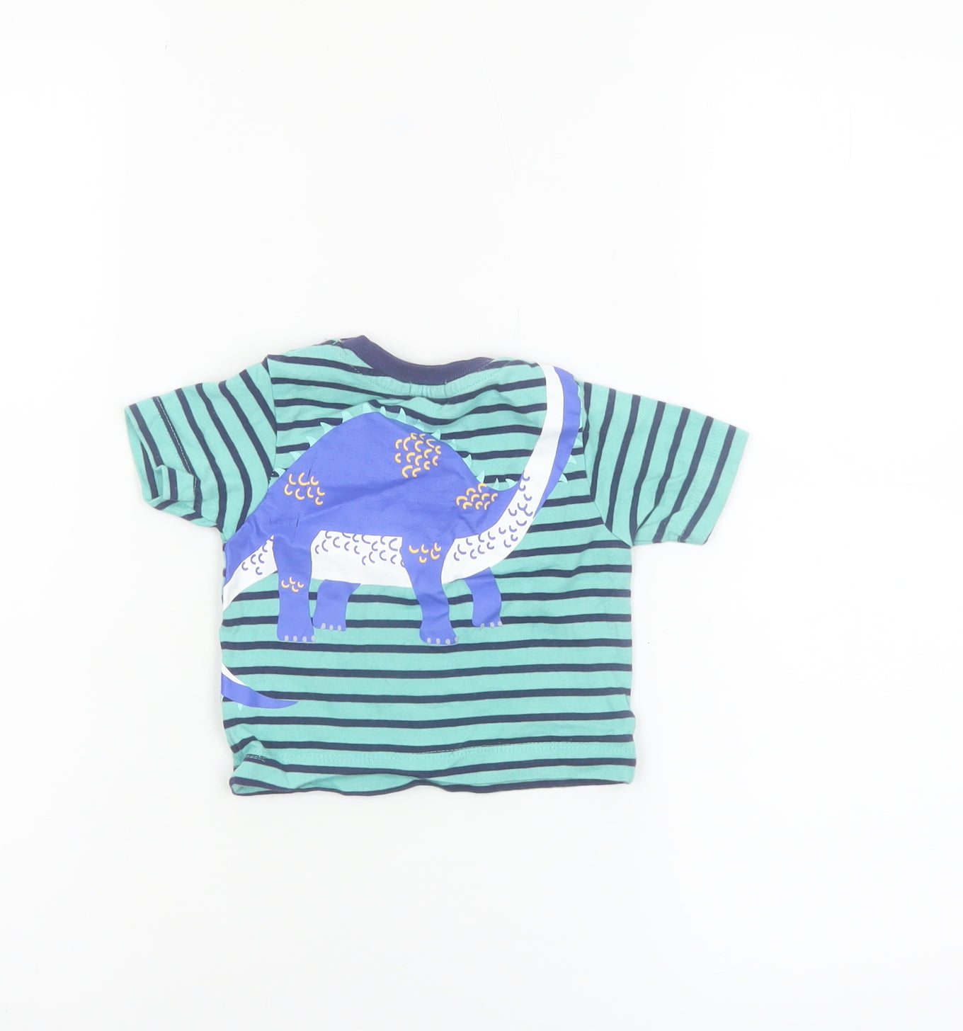 Lilly + Sid Blue Striped Dinosaur Ice Cream T-Shirt 3-6 Months Unisex