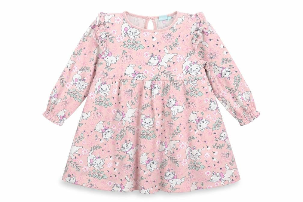 Front view of Disney Baby girls’ pink marie aristocats a-line dress 24 months