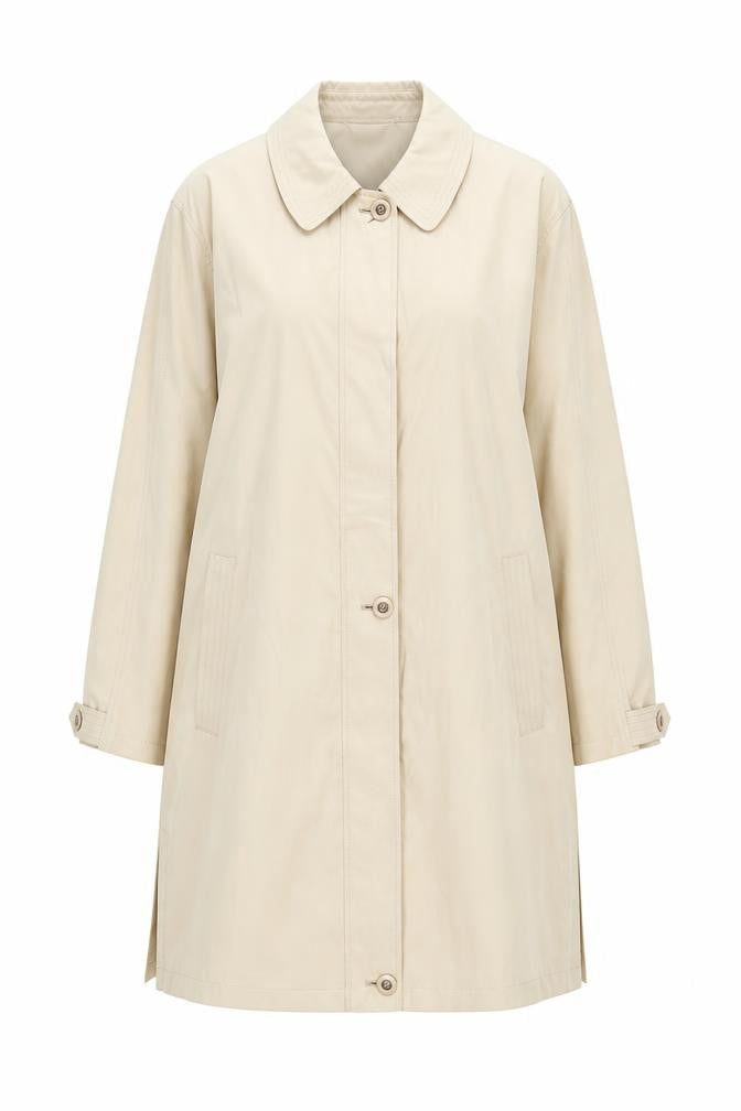 St Bernard Women’s Beige Long Trench Coat Size 14 Classic Lined
