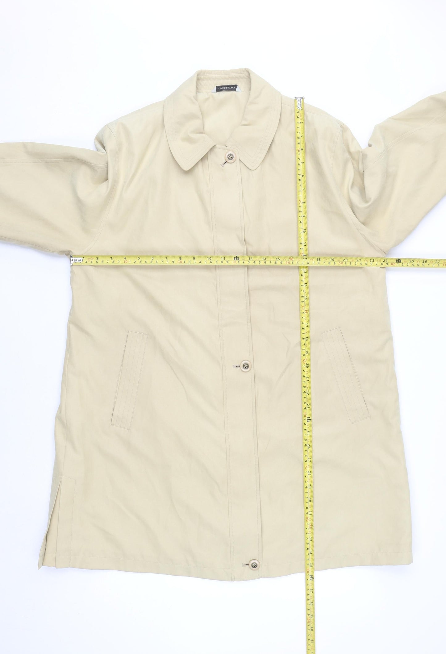 St. Bernard Women’s Beige Long Trench Coat Size 14 Classic Lined