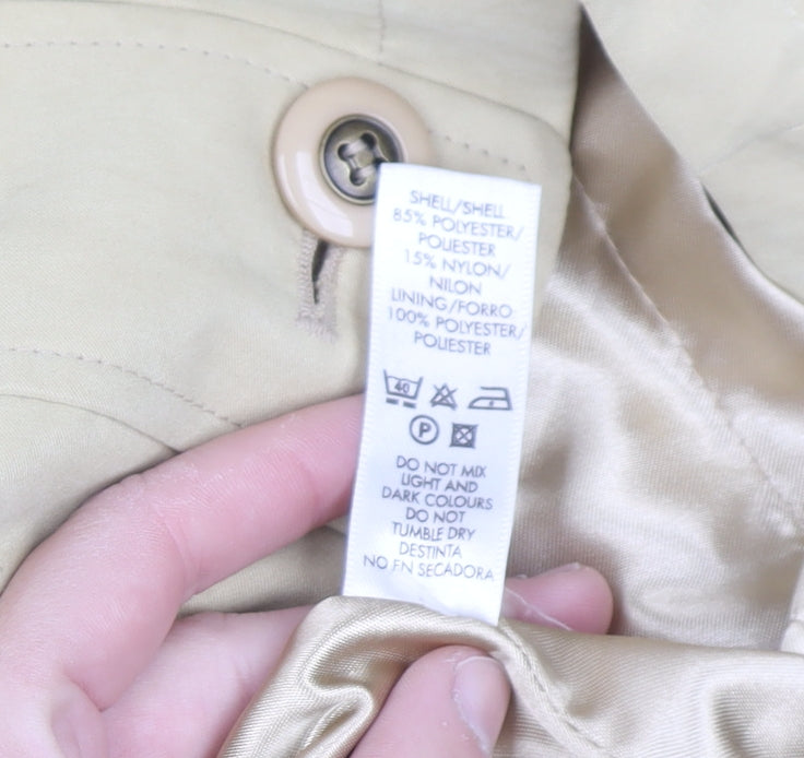 St. Bernard Women’s Beige Long Trench Coat Size 14 Classic Lined