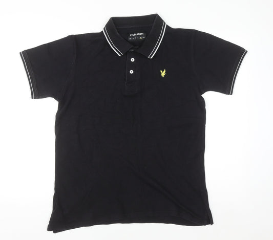 Lyle & Scott Men's Black Polo Shirt Size L Cotton Short Sleeve Classic