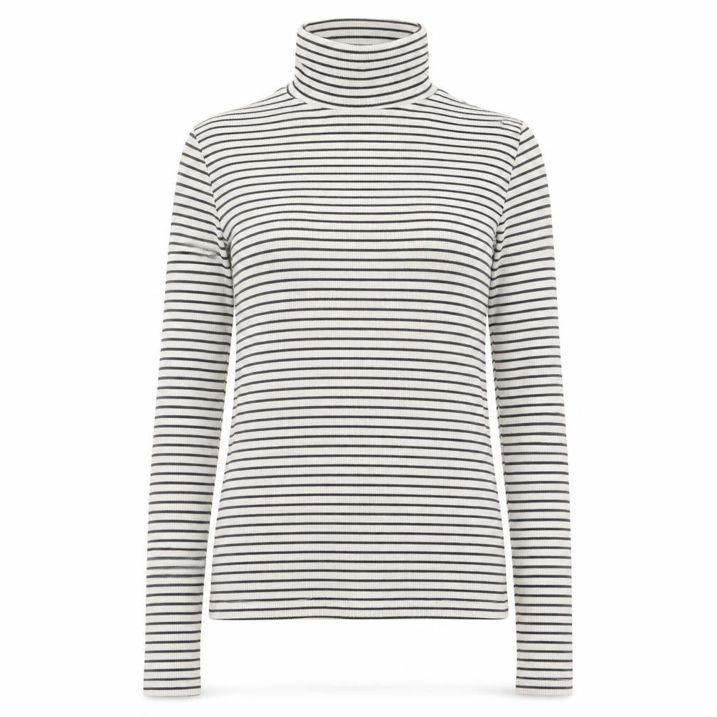 New Look Women's White Black Striped Roll Neck Jumper Size 10