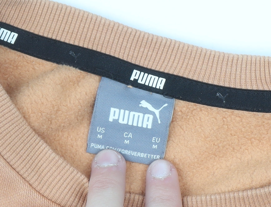 Puma Men's Brown Crew Neck Pullover Sweatshirt Size M Fleece
