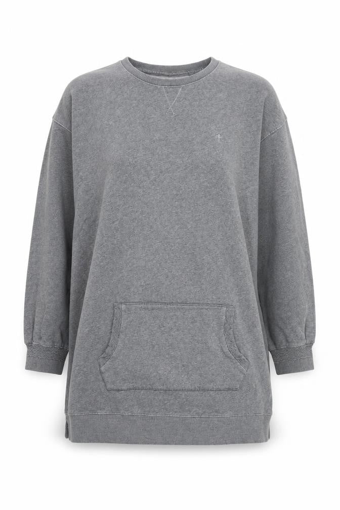 Next Women's Grey XL Longline Pullover Sweatshirt Tunic