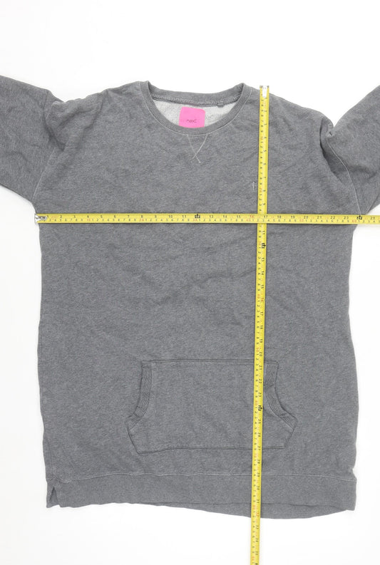 Next Women's Grey XL Longline Pullover Sweatshirt Tunic