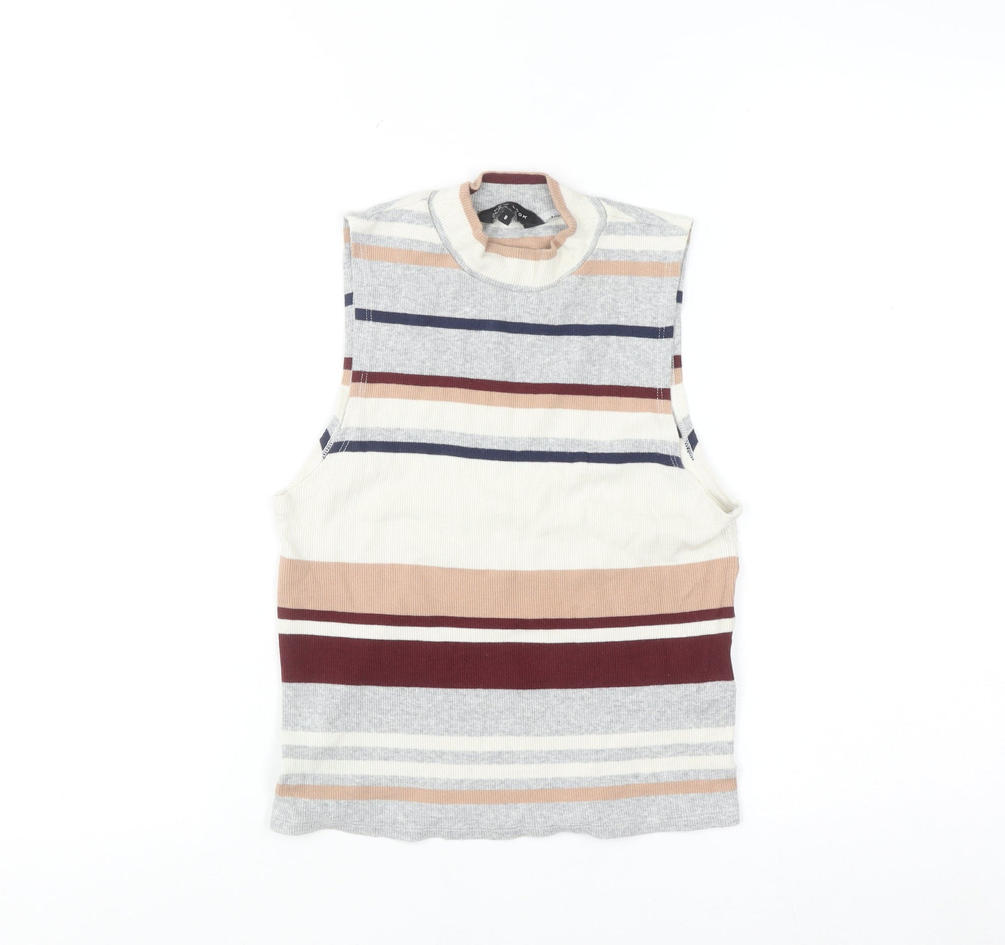 New Look Women’s Multicoloured Striped Cropped Tank Top Size 8