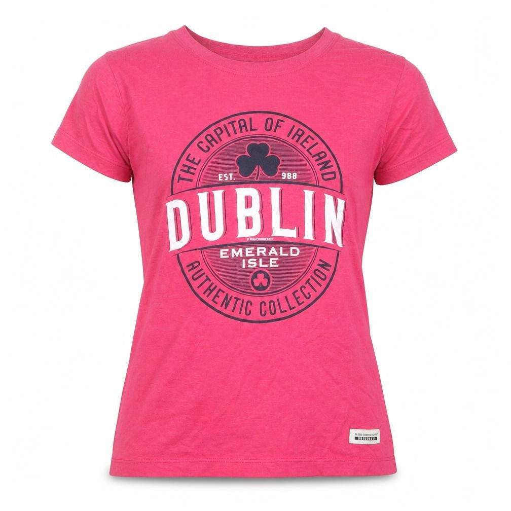 Irish Connexxion Women’s Pink Dublin Cotton T-Shirt Size 12