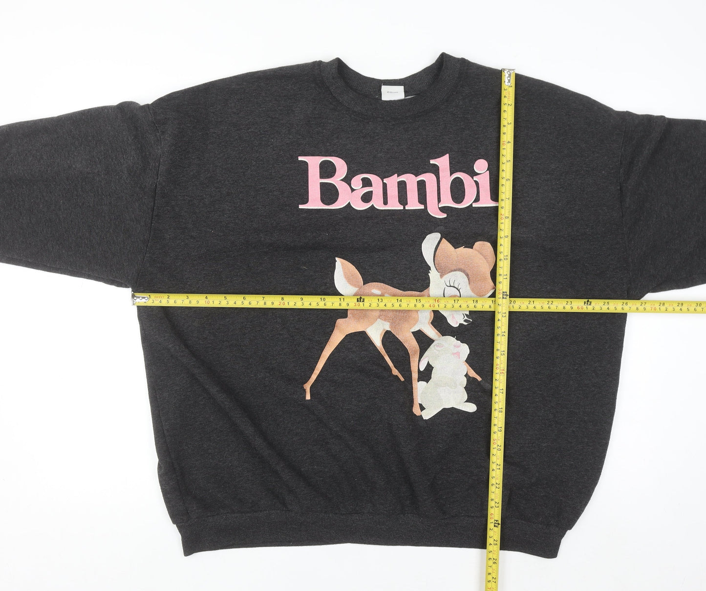 Disney Classics George Women’s Black Bambi Graphic Sweatshirt Size M 12-14