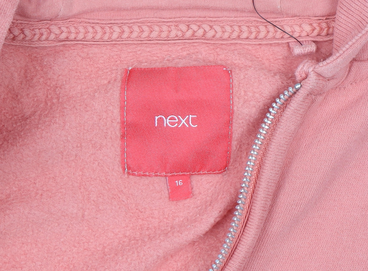 Next Women's Coral Full Zip Hoodie Size 16 Cotton Casual