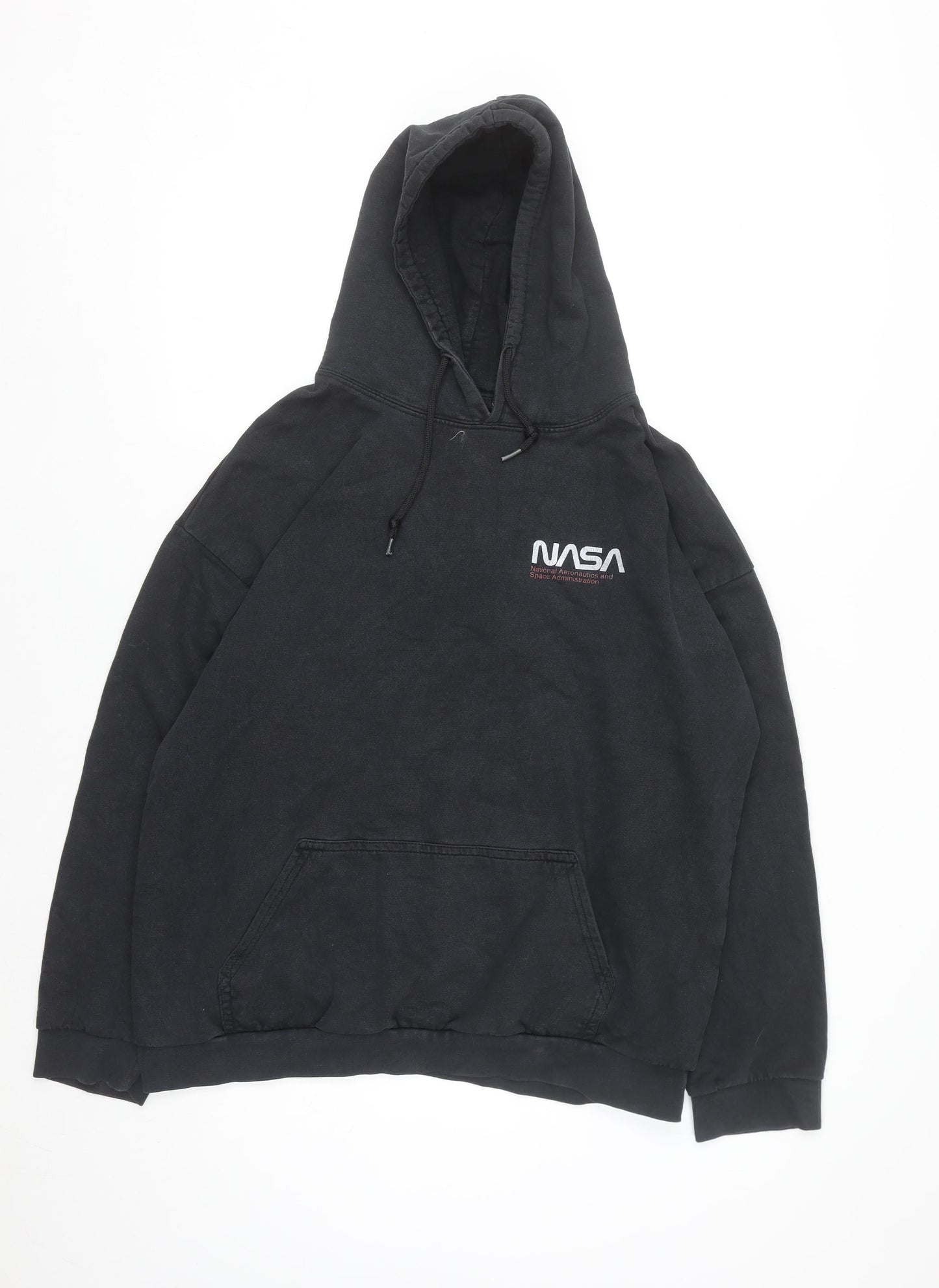 NASA Men's Black Pullover Hoodie Size L Regular Fit Graphic Print