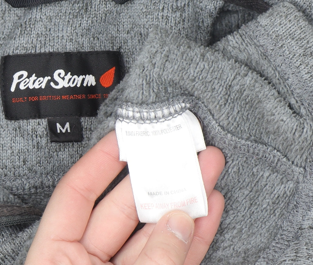 Peter Storm Men's Grey 1/4 Zip Fleece Sweatshirt M Outdoor Pullover