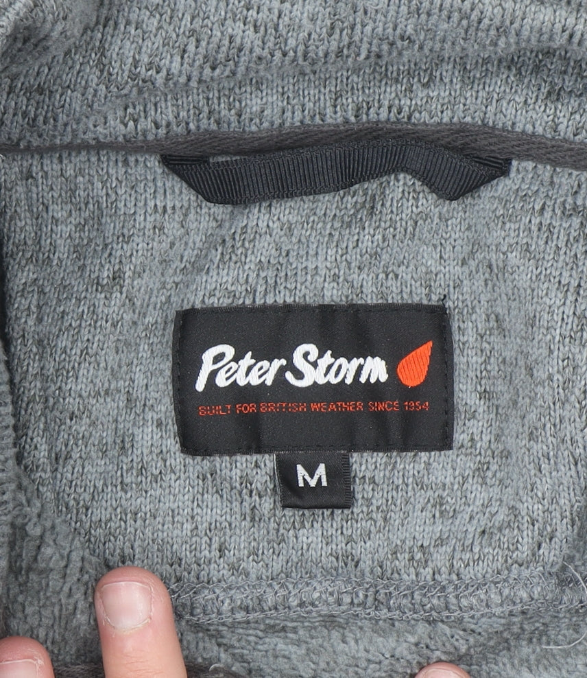 Peter Storm Men's Grey 1/4 Zip Fleece Sweatshirt M Outdoor Pullover