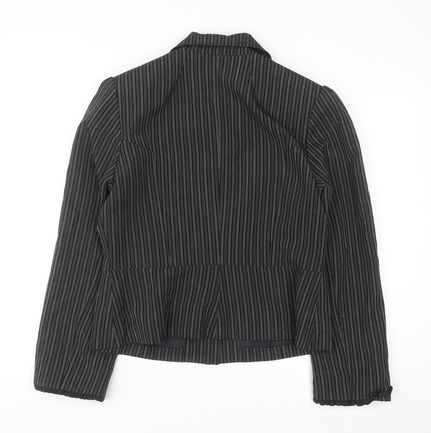 Noa Noa Women's Black Pinstripe Tailored Blazer Jacket Size M