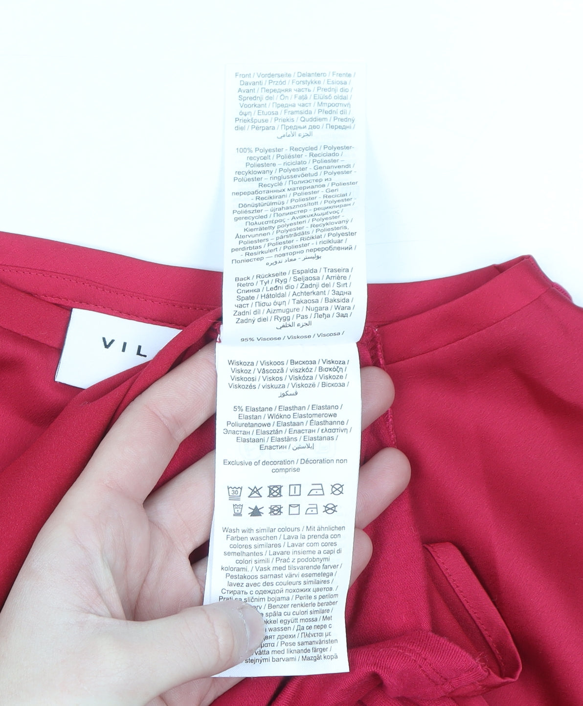 Vila Women's Red Short Sleeve Blouse Size 12
