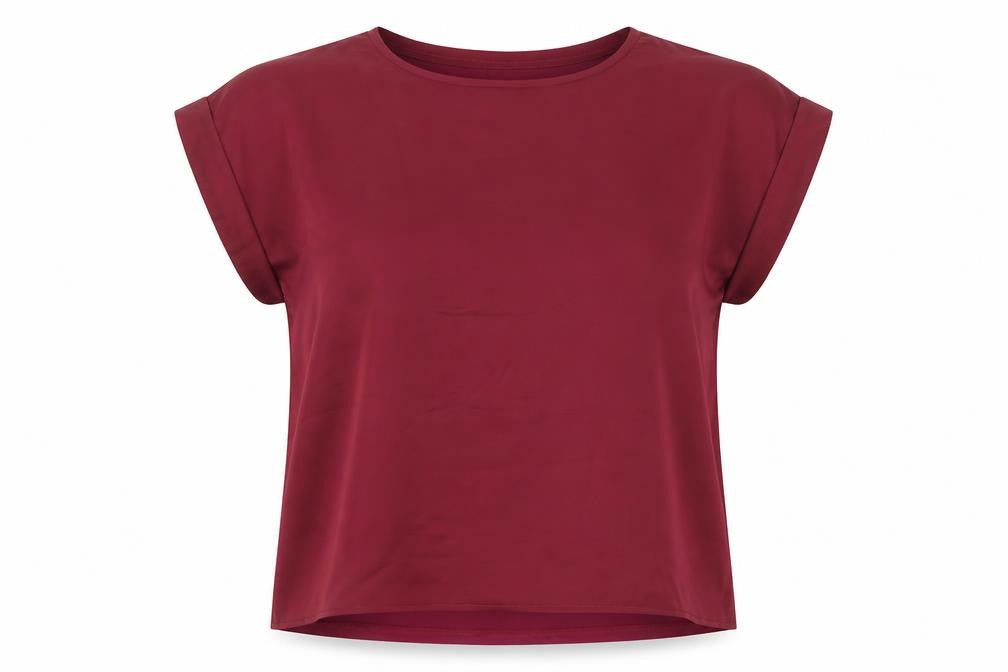 VILA Women's Red Short Sleeve Crew Neck Blouse Size 12