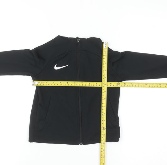 Nike Boys Black XS Full Zip Dri-FIT Sports Sweatshirt Jacket