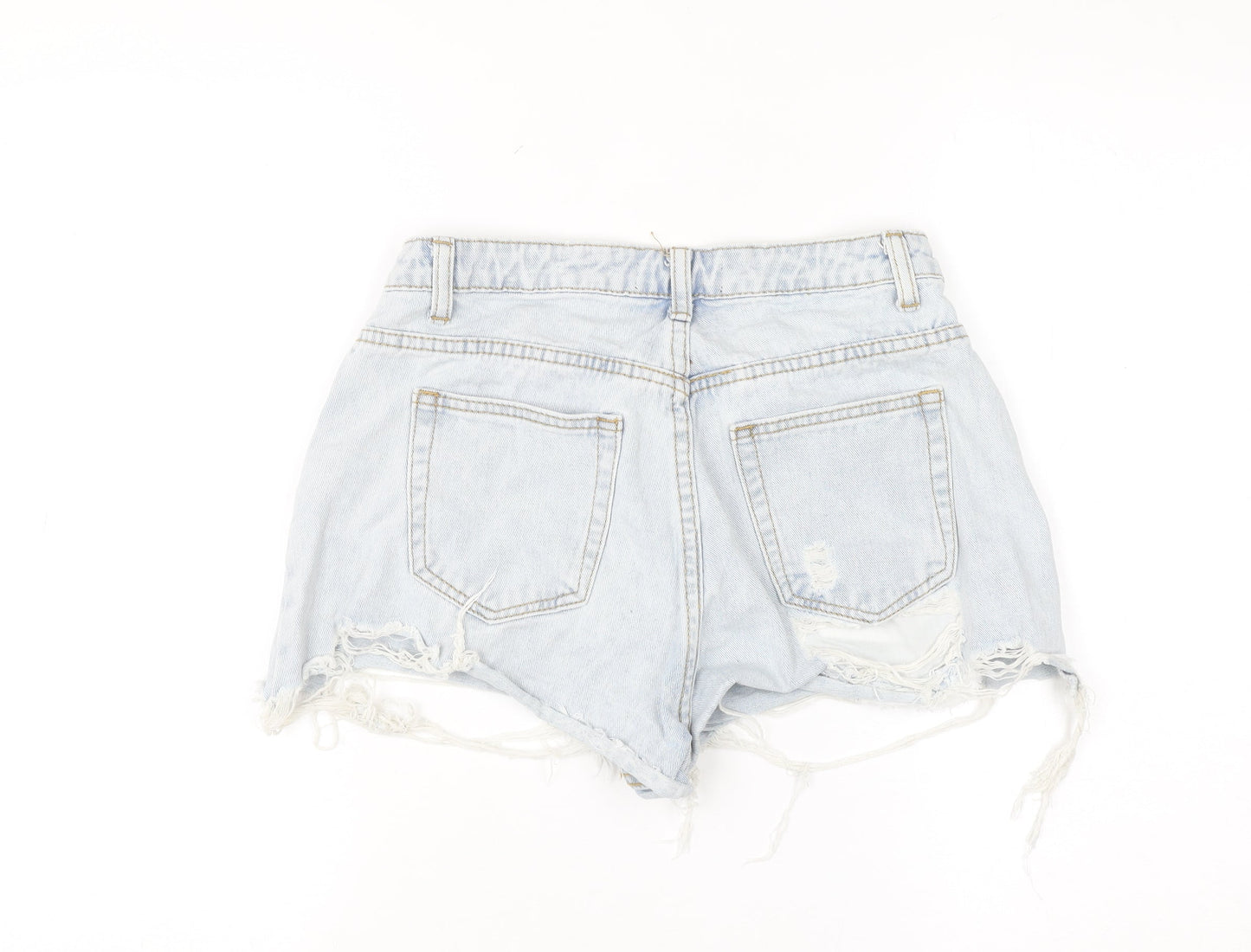 Missguided Petite Women’s Blue Cut-Off Denim Shorts Size 10