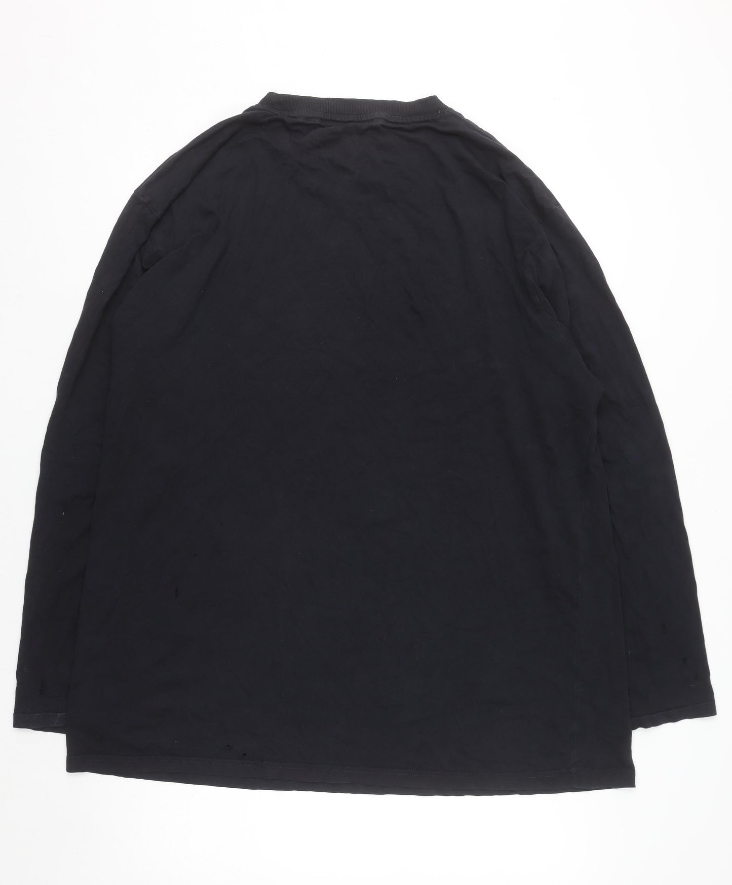 Charles Wilson Men's Black Long Sleeve Regular Fit Cotton Top Size L