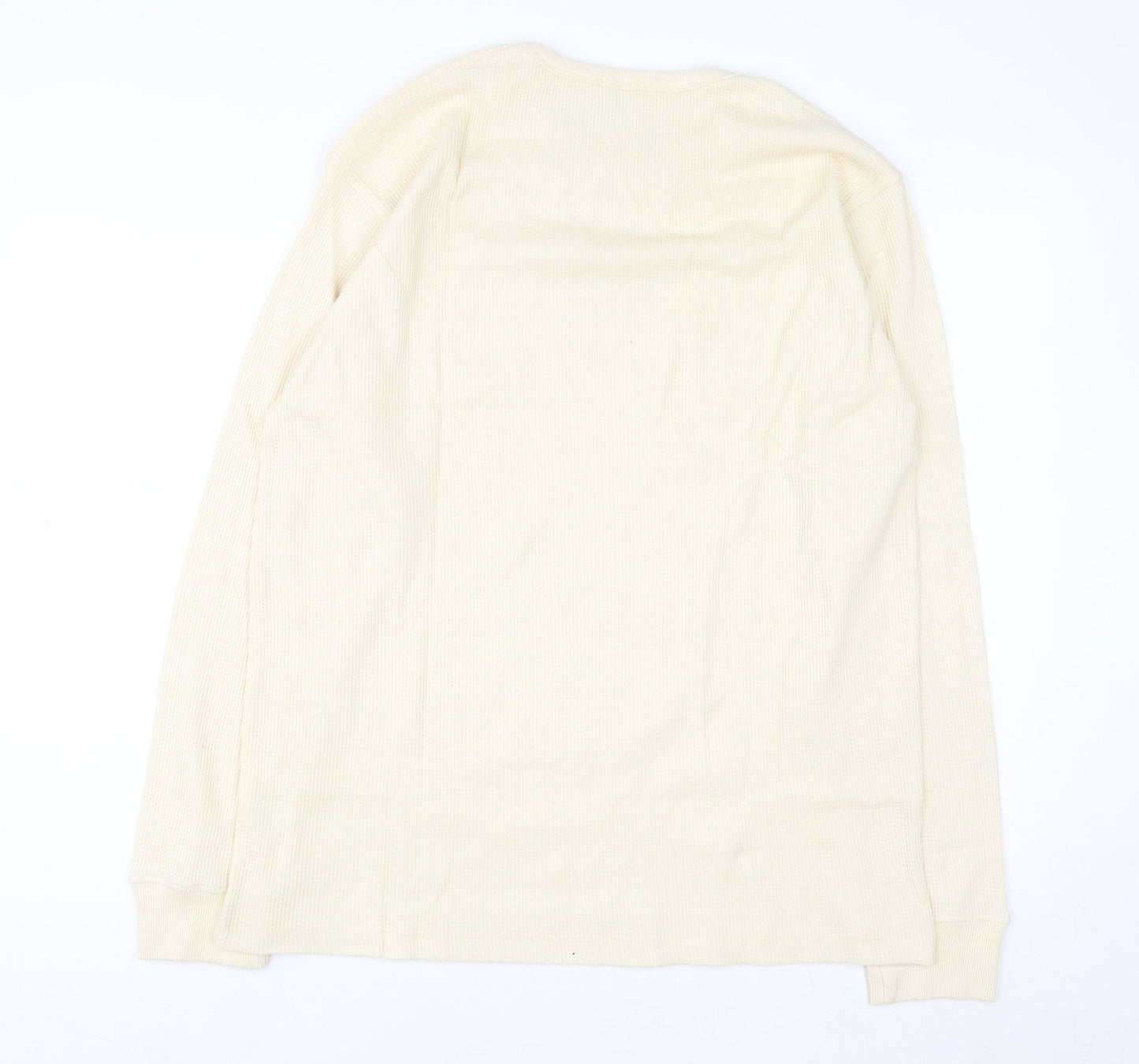 One Brand Apparel Men's Beige XL Waffle-Knit Pullover Jumper