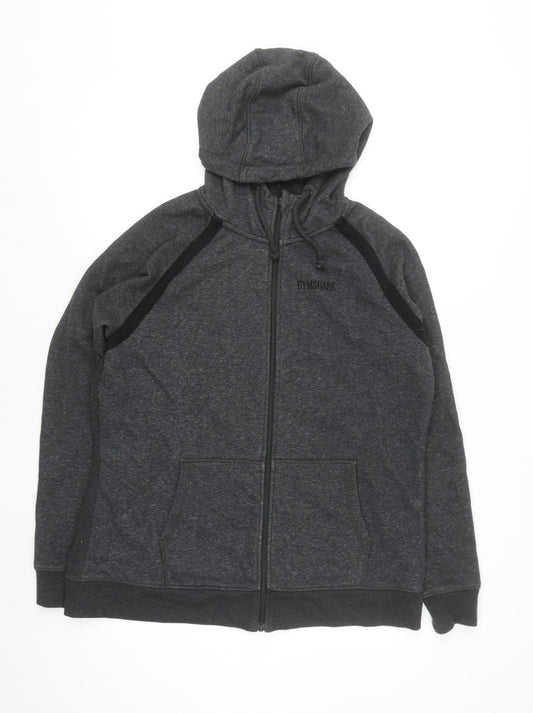 Gymshark Men's Grey Full Zip Hoodie Size L Regular Fit