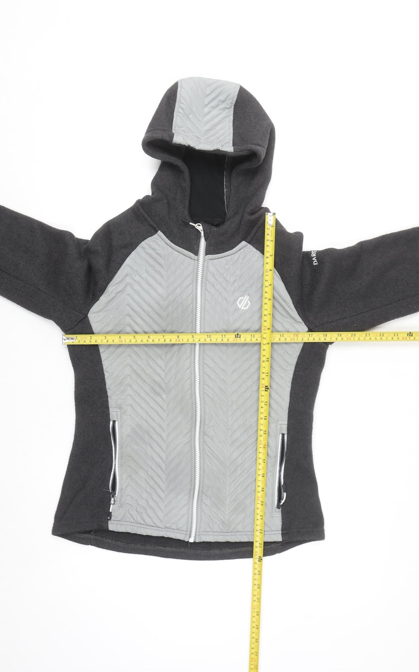 Dare 2B Womens Grey Full Zip Hooded Sweatshirt UK 10