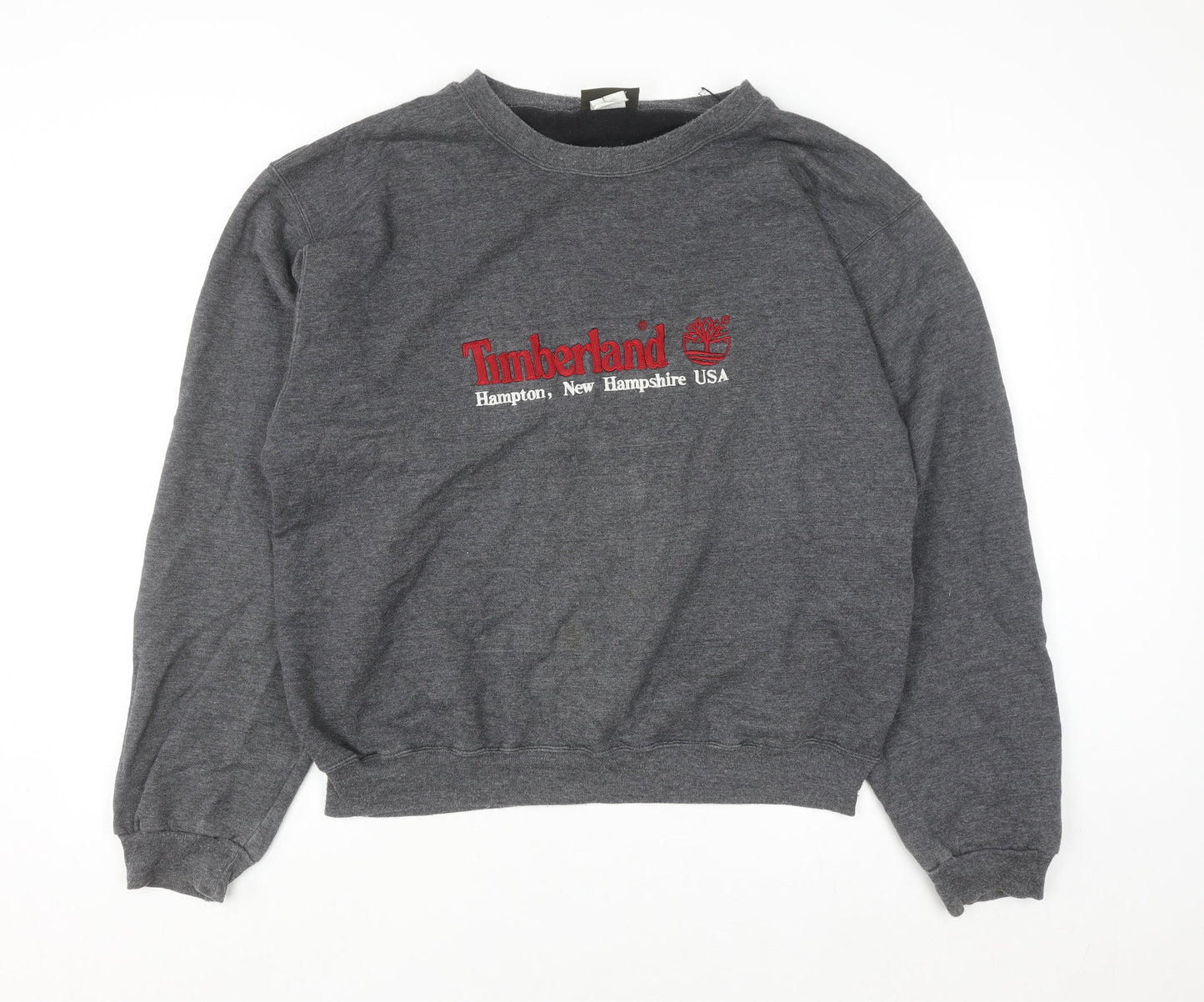 Timberland Mens Grey Pullover Sweatshirt L Vintage Embroidered USA
