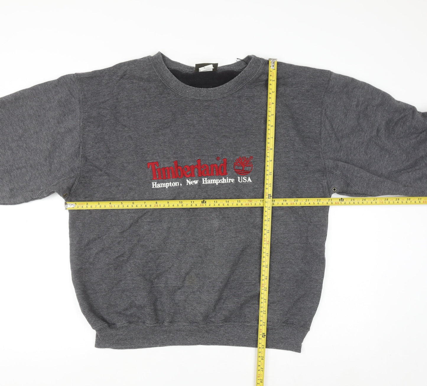 Timberland Mens Grey Pullover Sweatshirt L Vintage Embroidered USA
