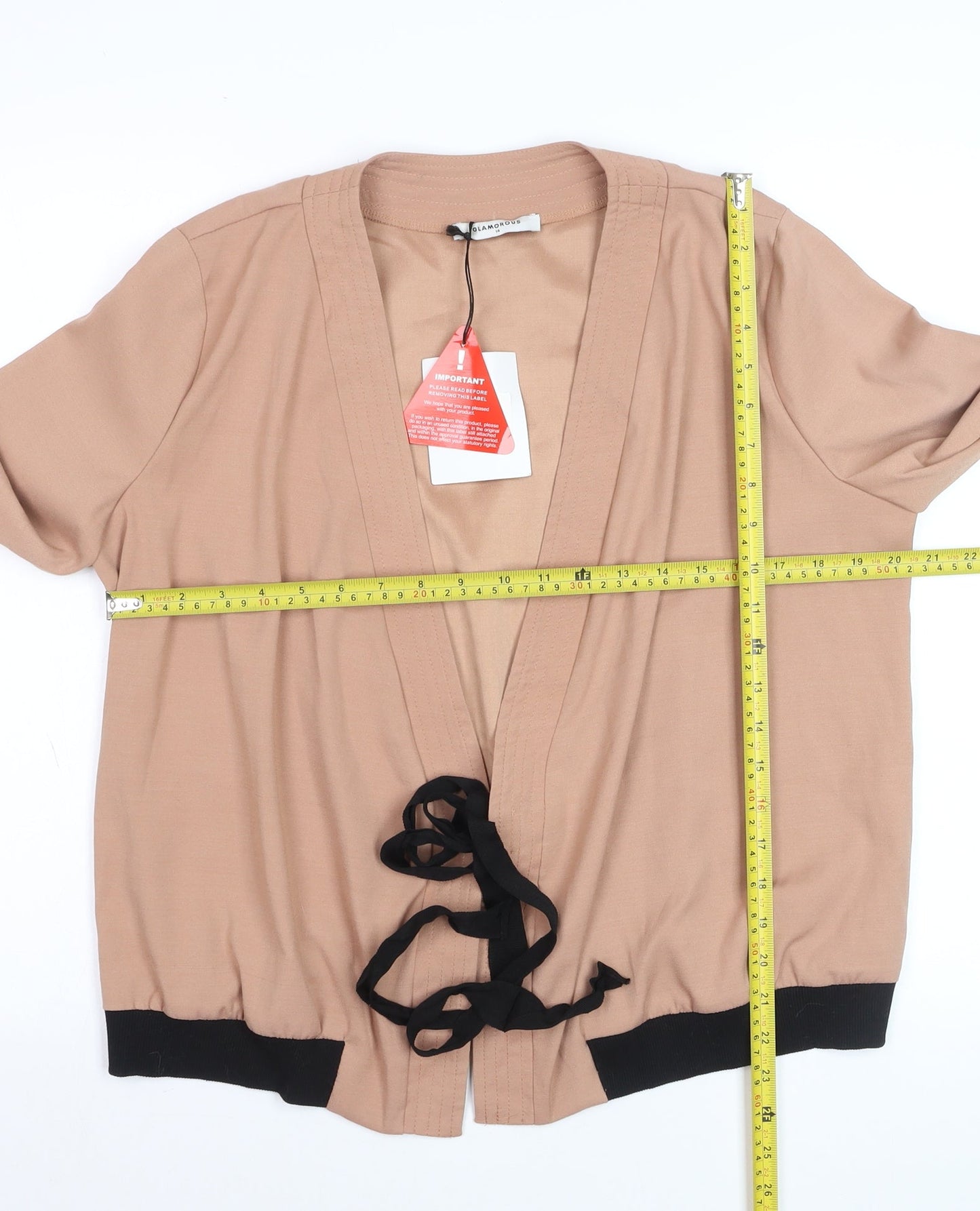 Glamorous Women’s Beige Kimono Style Lightweight Jacket Size 14