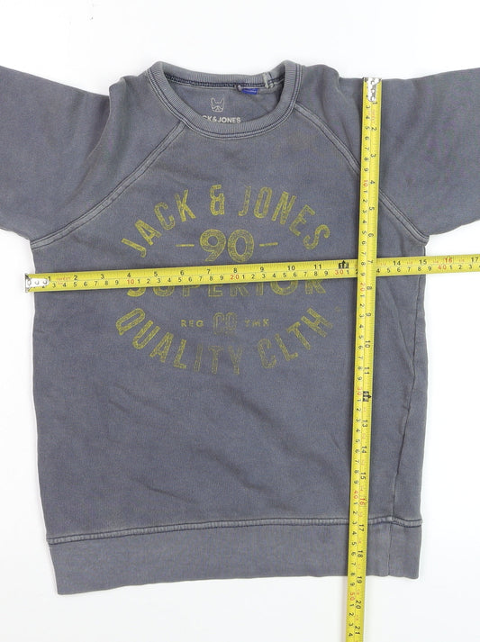Jack & Jones Boys Grey Pullover Graphic Print Cotton Jumper 10 Years