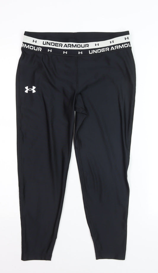 Under Armour Boys Black XL 15-16 Years Compression Leggings Activewear Trousers