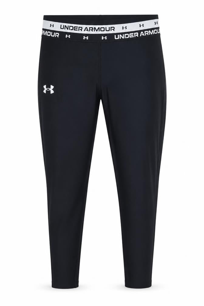 Front view of Under Armour boys’ black xl 15-16 years compression leggings activewear trousers