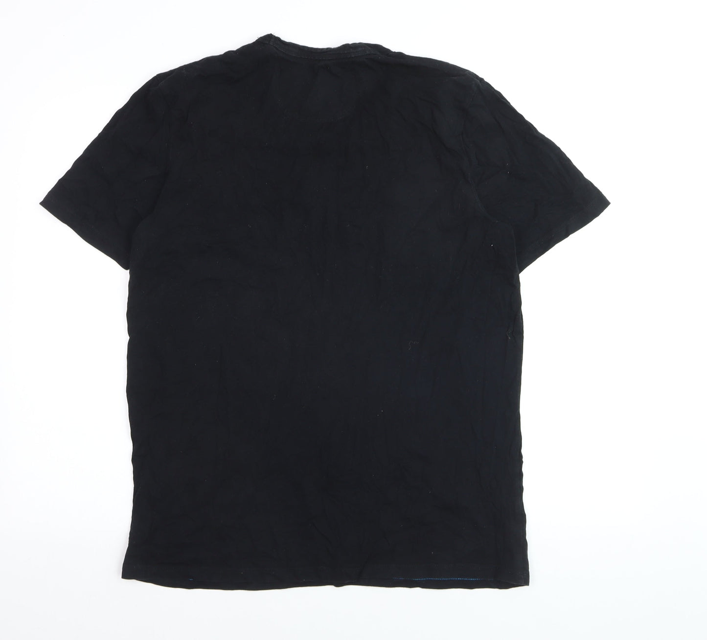 Diesel Men's Black XL Logo Colourblock Cotton Crew Neck T-Shirt
