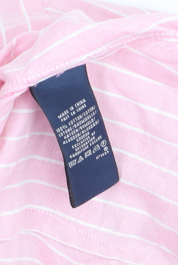 Ralph Lauren Women’s Pink Striped Slim Fit Button-Up Shirt Size 8