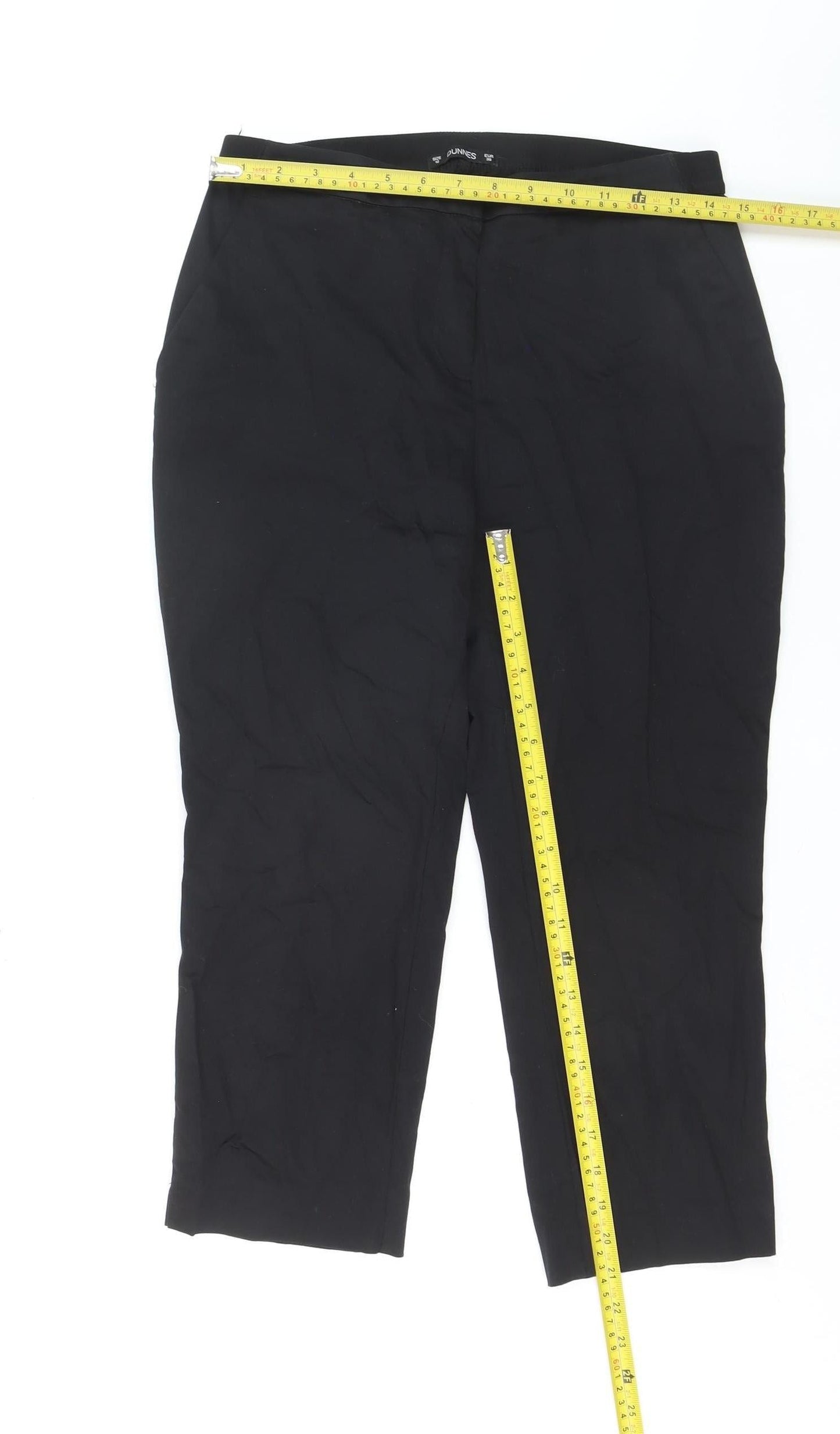 Dunnes Women’s Black Cotton Stretch Cropped Trousers Size 10
