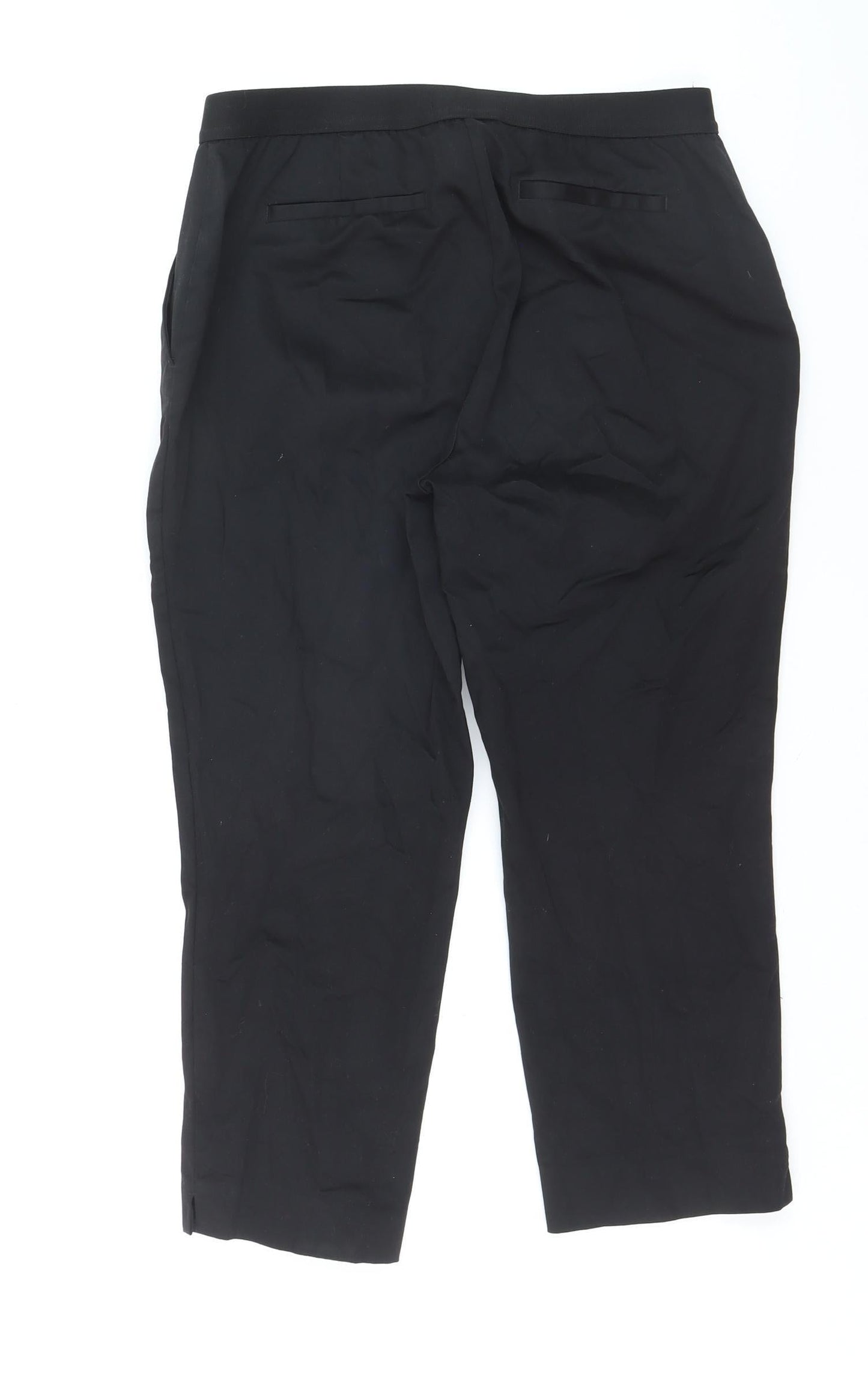 Dunnes Women’s Black Cotton Stretch Cropped Trousers Size 10