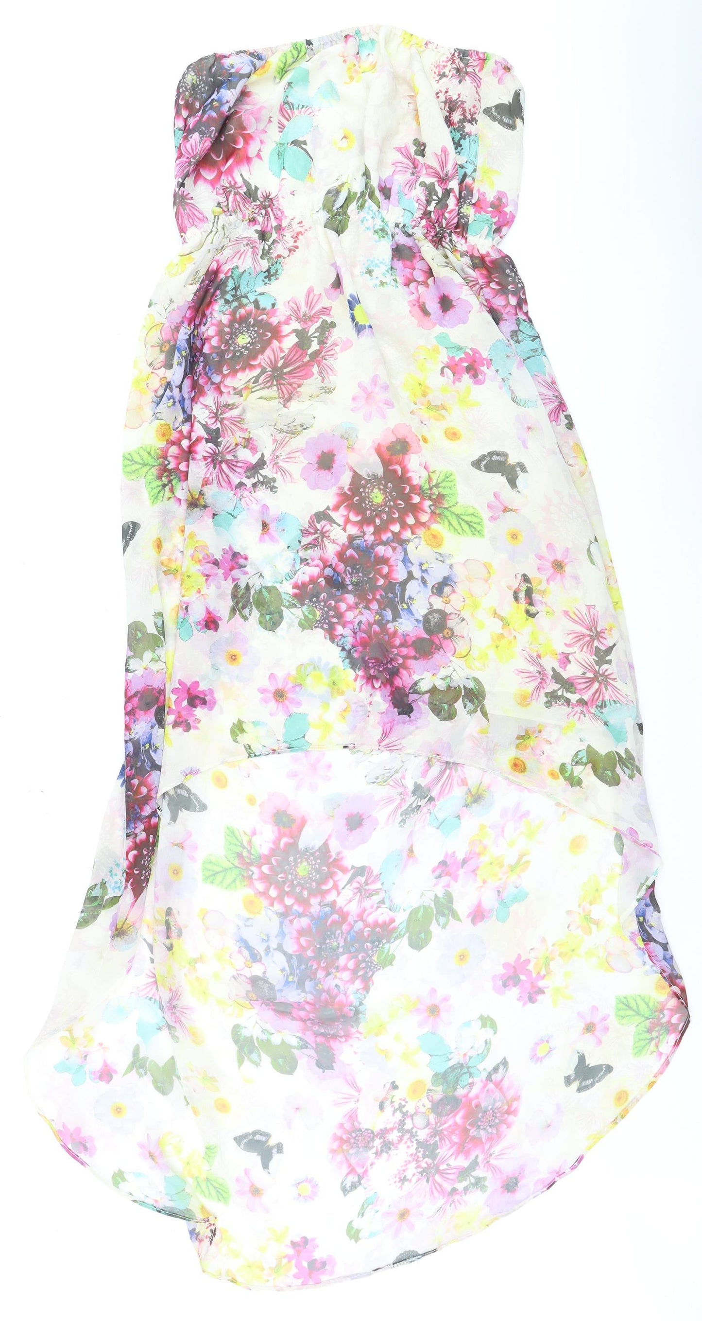 Accessorize Women Multicoloured Floral Strapless Midi Dress M